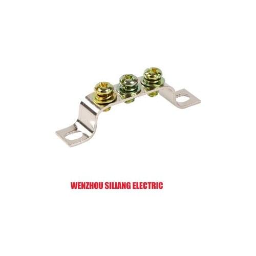 2*15mm 3P 3 Holes Protection Ground Bar Row Brass Connector for distribution box