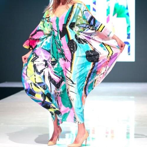 2021 Cotton Print Beachwear Tunic Bikin Cover up Saong Plus size Bathing Suit Women Summer Long Dress Swimsuit Cover up Pareos