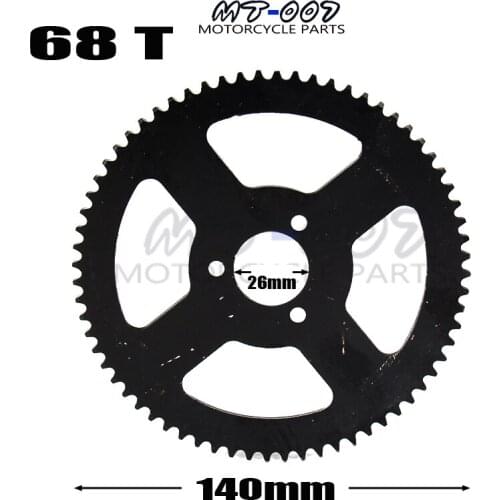 25H 68T Tooth 26mm Rear Chain Sprocket 47cc 49cc Dirt Pocket Mini Motor Bike ATV