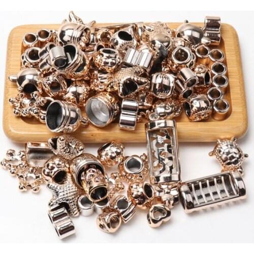 30pcs Jewelry Craft DIY Rose Gold Acrylic Acrylic beads in various styles and shapes Beads Fit CHARM Bracelets