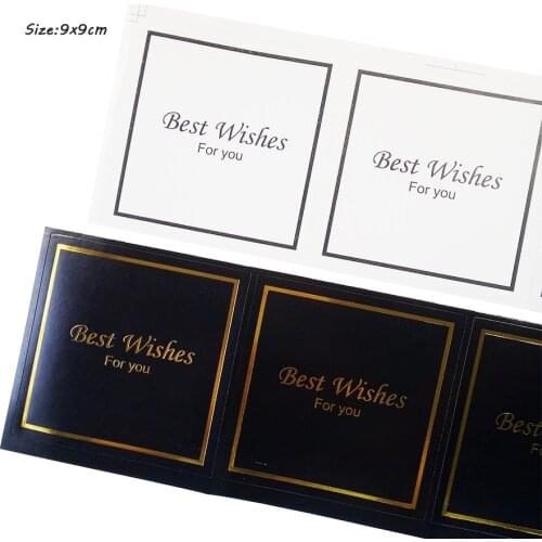 30Pcs/lot New Black & White Seal Sticker with best Wishes For You Cookie Baking Food Labels Hand Made Sealing Sticker