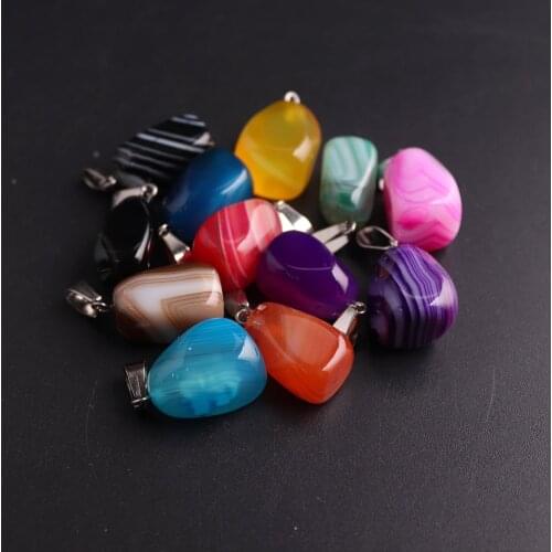7 Charka 24 pcs A Bulk Natural Stone Necklace Pendents For Jewelry Making Charm Pendants Agates Druzy Pendulum Men Women Gifts