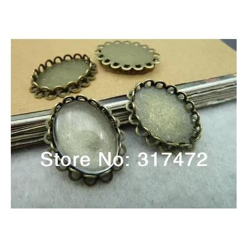 Free shipping! !!! The ancient bronze double lace posted pendant base 13 * 18 mm DIY accessories Cabochon Setting