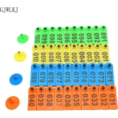 No. 1-200 sheep tag with digital sign laser typing copper head earring farm animal identification card animal supplies200pcs
