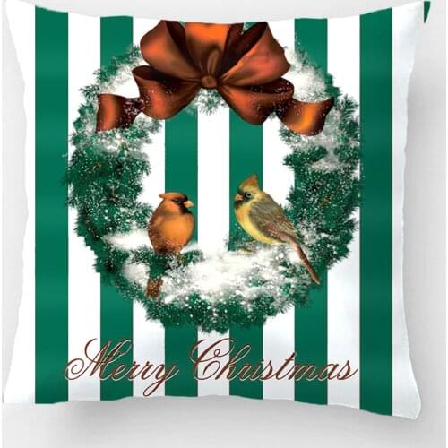 Cardinals Christmas Wreath And Stripes Throw Pillow Case Decorative Cushion Cover Pillowcase Customize Gift By Lvsure For Seat
