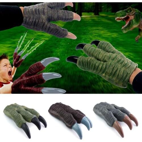 Dinosaur Claw Gloves For Boys Cosplay Battle Play Kids Werewolf Party Trick Toys Adult Prop Gift Model Hands Halloween Chil E2F9