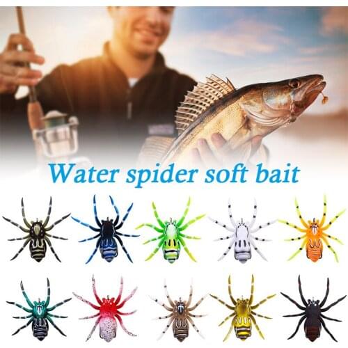 Hot Sale Simulation Spider Fishing Bait with Loop & Hook Fake Rubber Luya Bait Artificial Colorful Fish Lure N66