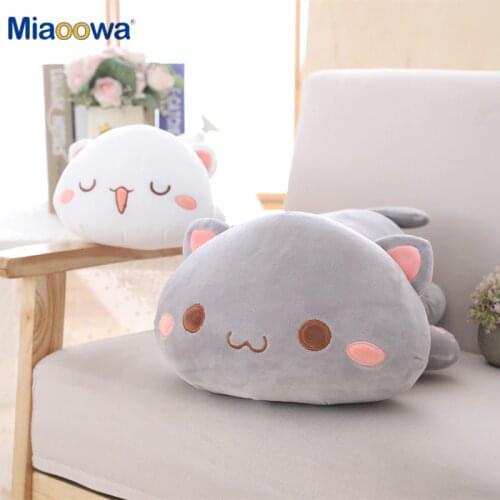 1pc 35/50/65cm Kawaii Lying Cat Plush Toys Stuffed Cute Cat Doll Lovely Animal Pillow Soft Cartoon Cushion Kid Christmas Gift