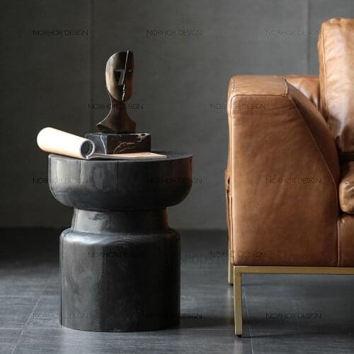 Customized Nordic Solid Wood Pier Sofa Side Table Simple Wooden Pile Decoration Movable Small Coffee Table Small Side Table Livi