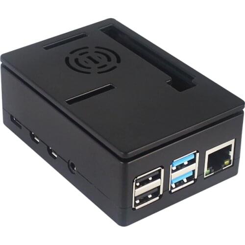 Raspberry Pi 4 Model B ABS Case Black Dual Use Shell Prectective Box with Cooling Fan for Pi 4 also support 3.5 inch Screen