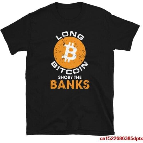 Cryptocurrency Long Bitcoin Short The Banks Crypto Distressed T-Shirt