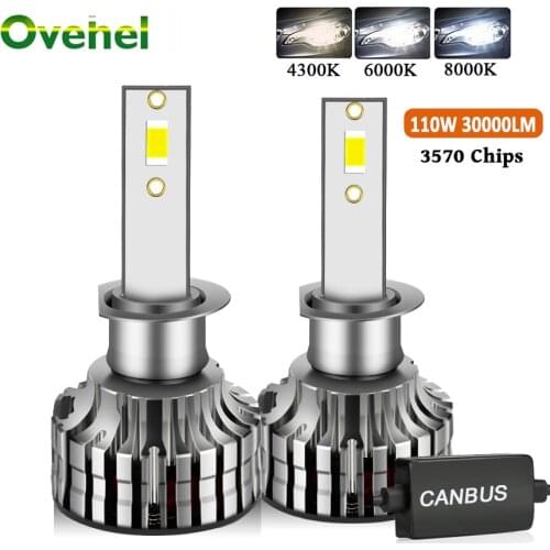 OVEHEL H4 Led H7 Canbus 110W 30000LM Headlight H1 H8 H9 H11 9005 Hb3 Hb4 9012 H13 9007 Led Bulb Turbo Lamp For Car 12V 6000K