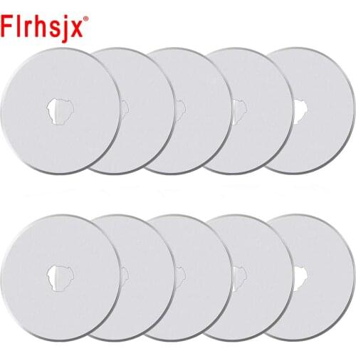 5/10Pcs 45mm Rotary Cutter Blade Round Rotary Cutter Replacement Blades with Box for Cutting Fabric Paper Leather Quilting Tools