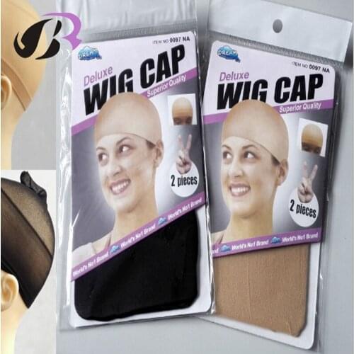 Hot Sale 30 pcs/Lot NEW Deluxe Dream Black Wig Cap Stretchable Elastic Hair Net Snood Wig Cap Hairnet Hair Mesh