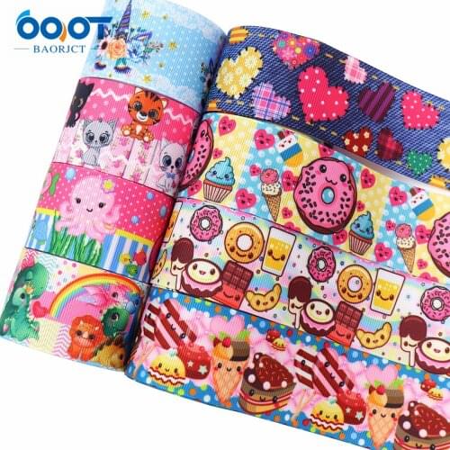 Cute Cartoon Thermal Transfer Printed Grosgrain Ribbons,M-21723-1167 38mm 10Yards Bow Cap DIY Party Gift Packaging Materials