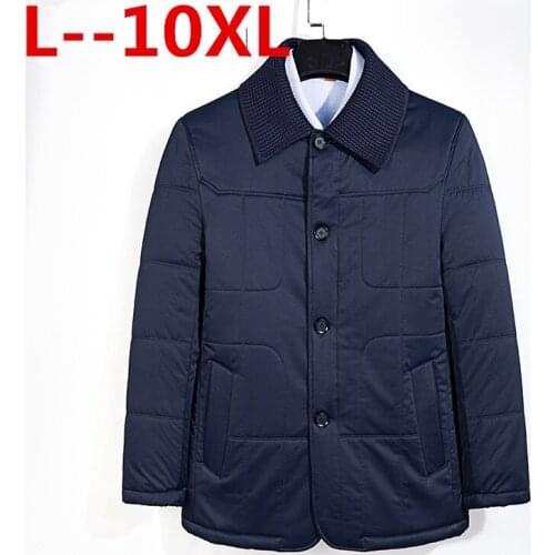 Plus size 10XL 8XL 6XL Mens Winter Coat New Arrival Casual Mens Jacket Fashion Turn down Collar 2 Colors BIG large size