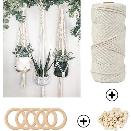 DIY Macrame Kit for Adults Beginners109 Yards Macrame Cord Macrame Beads with Wooden Rings and Sticks Macrame Supplies