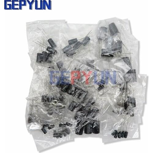 210Pcs/lot 25 Values 0.1uF ~ 220uF Electrolytic Capacitors Assortment Kit Set 16V/25V/35V/50V DIP Capacitor Pack 1uF 10uf 47uf