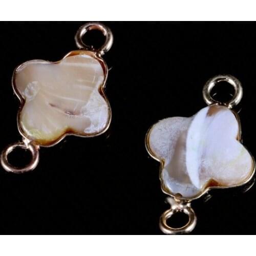 Natural Shell Pearl Pendant Double Hole Connector Pendants Charms for Jewelry Making Necklace DIY Bracelet Accessories Wholesale