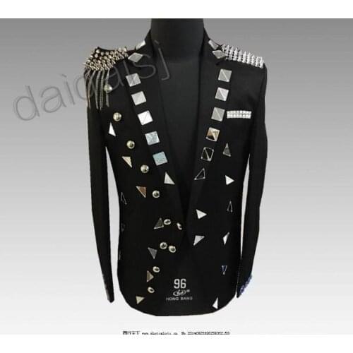 New male singer DJ nightclub guest star with the same lens costumes Nightclub bar male stage performance clothing