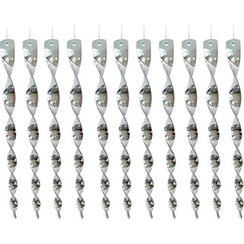 12PCS Bird Repellent Scarer Wind Twisting Scare Rods Reflective Blinder Spiral Deterrent Device Fox Pigeon Repeller Pest Control