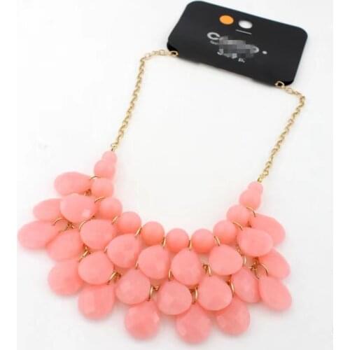 Europe and the United States act the role of individual character exaggeration pink necklace fashion joker short chain new jewel