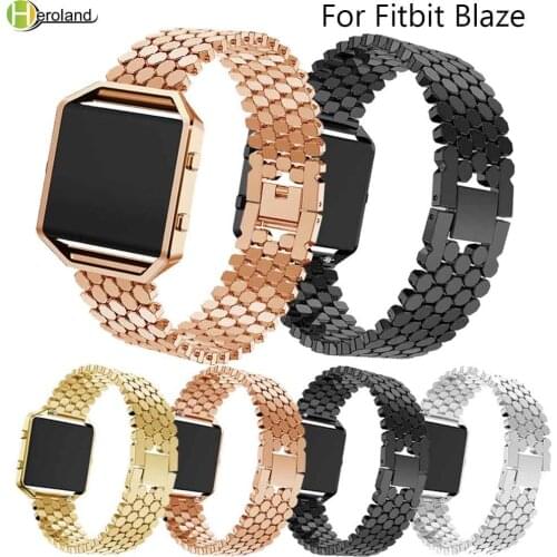 23mm luxury Stainless Steel watch Band For Fitbit Blaze smart Accessories replacement metal Watchbands WristStrap without frame