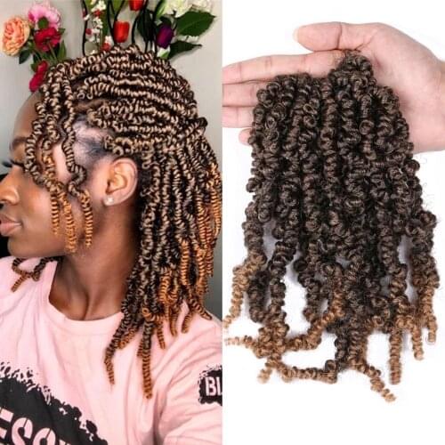 DAIRESS 10" Nubian Pre-Twisted Spring Twist Crochet Hair 15Roots/Pack Crochet Hair Extensions Passion Twist Hair Crochet Braids
