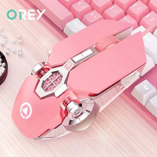 Wire Gaming Mouse Games Mause Ergonomic 7 Keys Backlit For HP DELL Laptop Computer Notebook PC Gamer Mice Pink Girl Woman Mouse