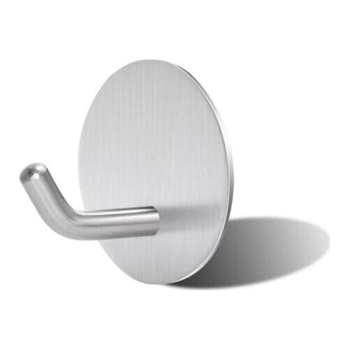 Self Adhesive Stainless Steel Clothes Hanger Rustproof Bathroom Kitchen Wall Towel Hook Key Coat Hat Organzier Holder