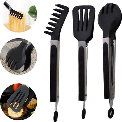 Grill Cooking Tongs Stainless Steel Salad Pasta Serving Tongs Anti-Scalding Heavy Duty Multipurpose Spatula Tongs Kitchen Tools