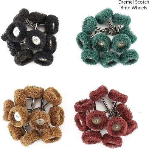 40pcs/set Mini Brush Scouring Pad Abrasive Wheel Nylon Fiber Grinding Sanding Head Buffing Polishing Wheel 25mm