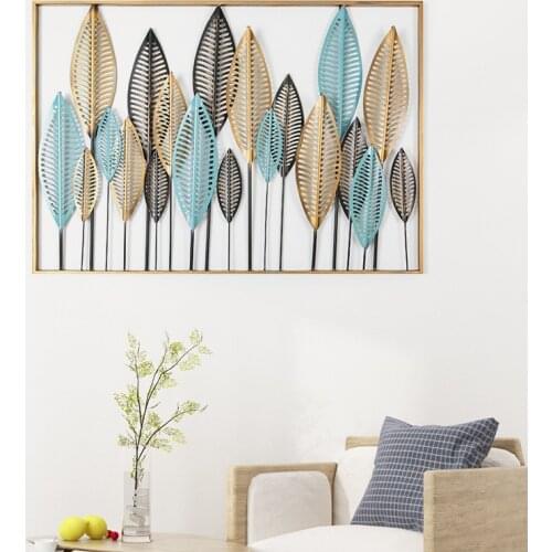 Nordic Living Room Plant Wall Crafts Porch Model Room Home Decoration Iron Art Wall Hanging