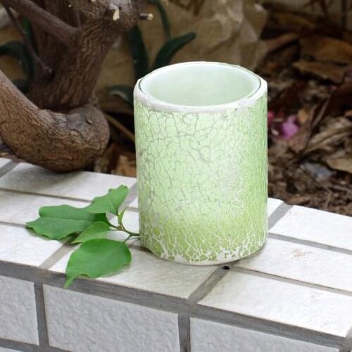 GiveU Glass Mosaic Flameless Real Wax LED Candle Lights with Timer Battery Operated candles,Home Party Decorations,3 x 6 Inch