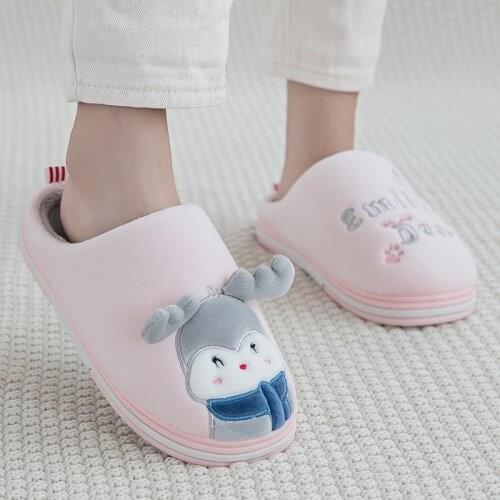 Winter Slippers Comfortable Warm Shoes Female Cotton Rabbit Thick Sole Indoor Bedroom Home Children Couple Women Man Slippers
