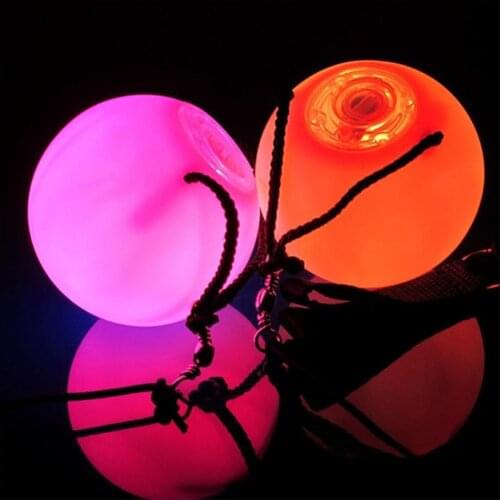 WITUSE 1/2/4 Pcs Professional Belly Dance Level Hand Props Round Colorful LED POI Thrown Balls Stage Performance Accessories