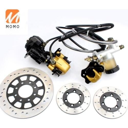 Rear Hydraulic Brake Master Cylinder Brake Pad + Rotor Disc Go Kart Cart Kit