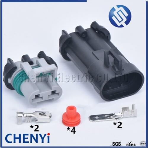 1 set 2Pin Female Male Connector 15363990 15363993 15344054 For Water Tank Fan Radiator Plug Map Sensor