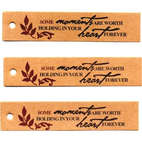 100pcs/lot 17x86x0.3mm wholesale DIY ZAKKA homemade holding in your heart forever Kraft paper tags message card