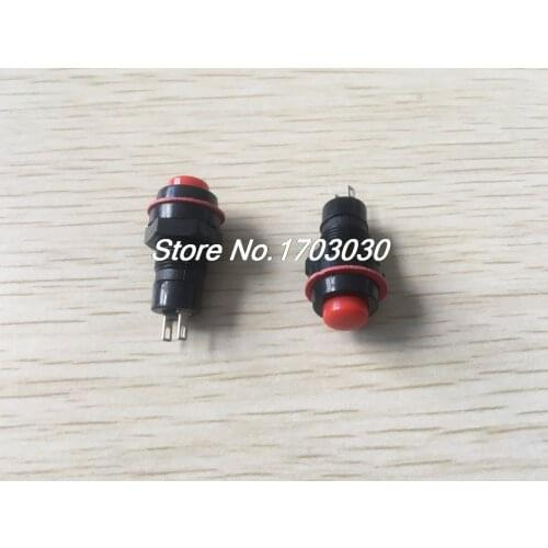 20 x DS-213 10mm Mount Self-Reset Momentary SPST Red Push Button Switch 250V 1A