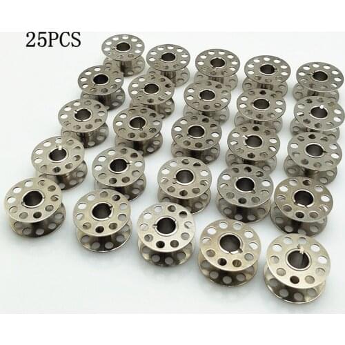 25PCS Stainless Steel Metal Bobbins Spool Sewing Craft Tools Sewing Machine Bobbins Spool for Brother Singer AA8269-1