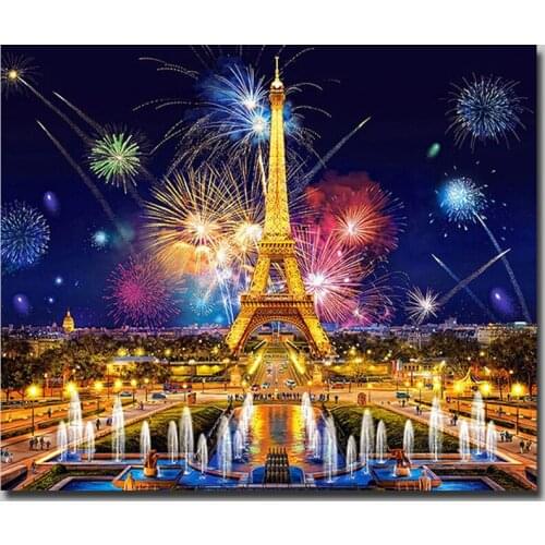 5D Diamond Painting Fireworks Scenery Cross Stitch DIY Diamond Painting Full Diamond City night scene rhinestones Home Decor