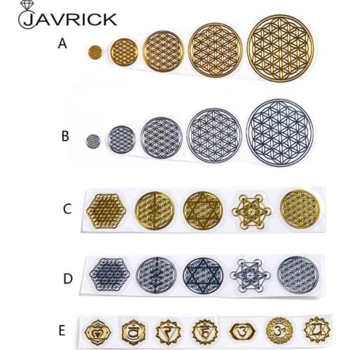 7 Chakra Geometric Copper Energy Tower Orgonite Stickers Flower Life Tree Pyramid Epoxy Resin Material Jewelry Making