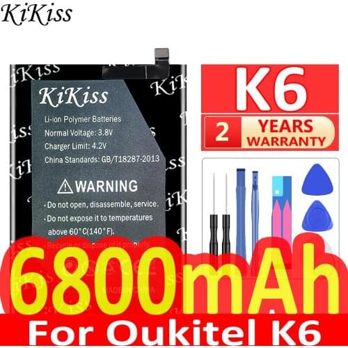 KiKiss 6800mAh K6 Battery For Oukitel K6 OukitelK6 Mobile Phone Batteries Battery with Free tools