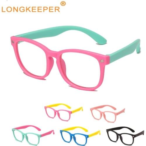 Anti Blue Light Glasses Children Silicone Flexible Eyewear Frame Computer Eyeglasses Boys Girls Blue Light Blocking Glasses