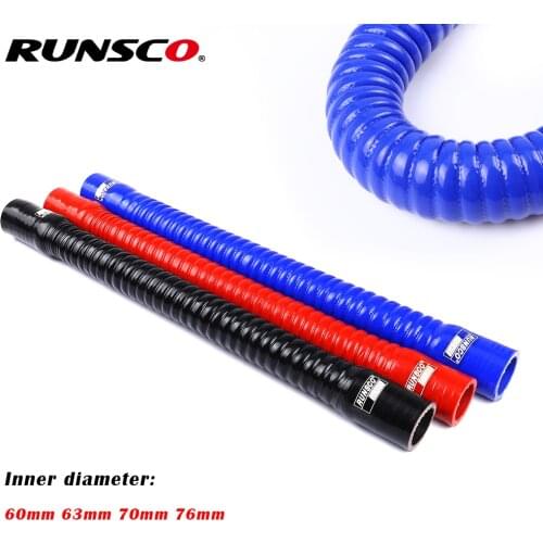 Car Silicone Flexible Hose ID 60 63 70 76mm for Water Radiator Tube for Air Intake High Pressure Rubber Joiner Pipe For Audi