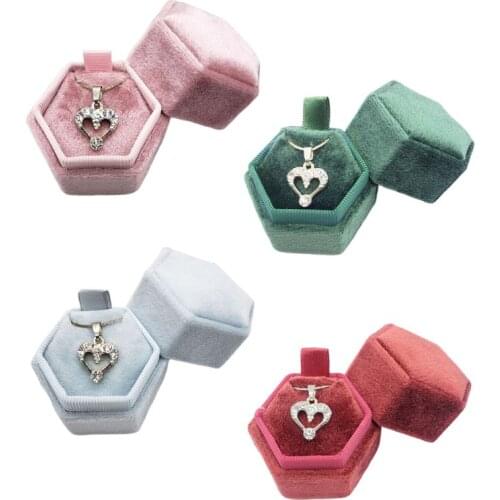 Velvet Necklace Pendant Box with Detachable Lid Jewelry Display Gift Box for Chains Removable Insert & Soft Lining Necklace Case