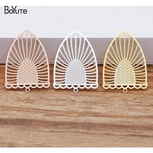 BoYuTe (10 Pieces/Lot) 38*26MM Metal Brass Corrosion Sheet Pendant Jewelry Making Accessories Wholesale