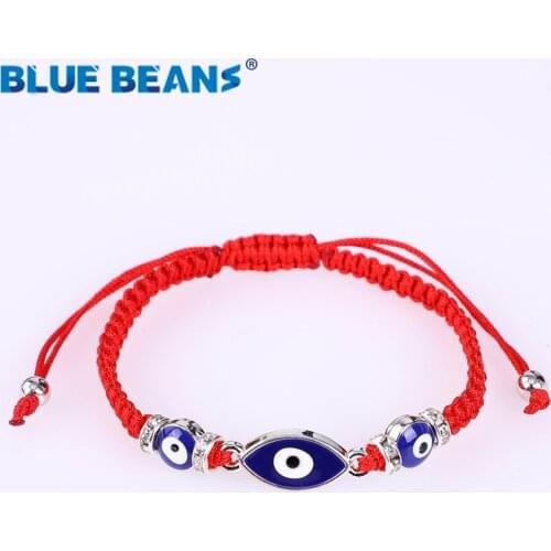 Bohemia Bracelets Women slipknot handmade With Braided Red Rope Beaded Charm Bracelets Crystal heart fashion accessories friends