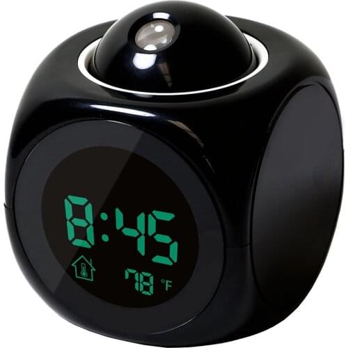 Digital Alarm Clock Multifunction With Voice Talking LED Projection Temperature